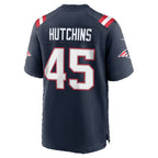 NE.Patriots #45 Quintayvious Hutchins Navy Team Game Football jersey Tomch