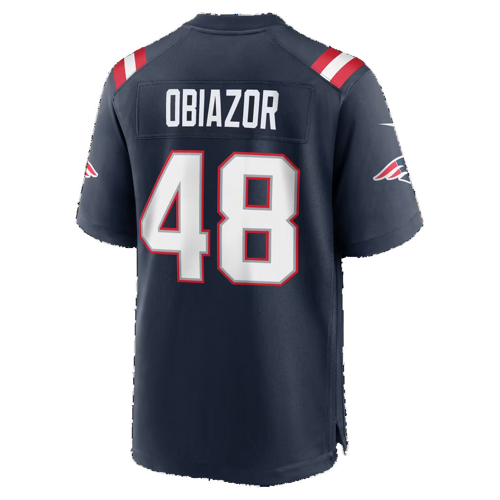 NE.Patriots #48 Namdi Obiazor Navy Team Game Football jersey Tomch