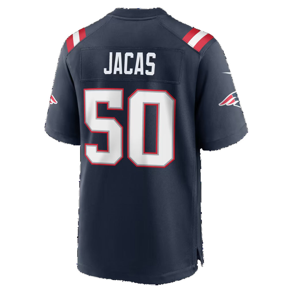 NE.Patriots #50 Gabe Jacas Navy Team Game Football jersey Tomch