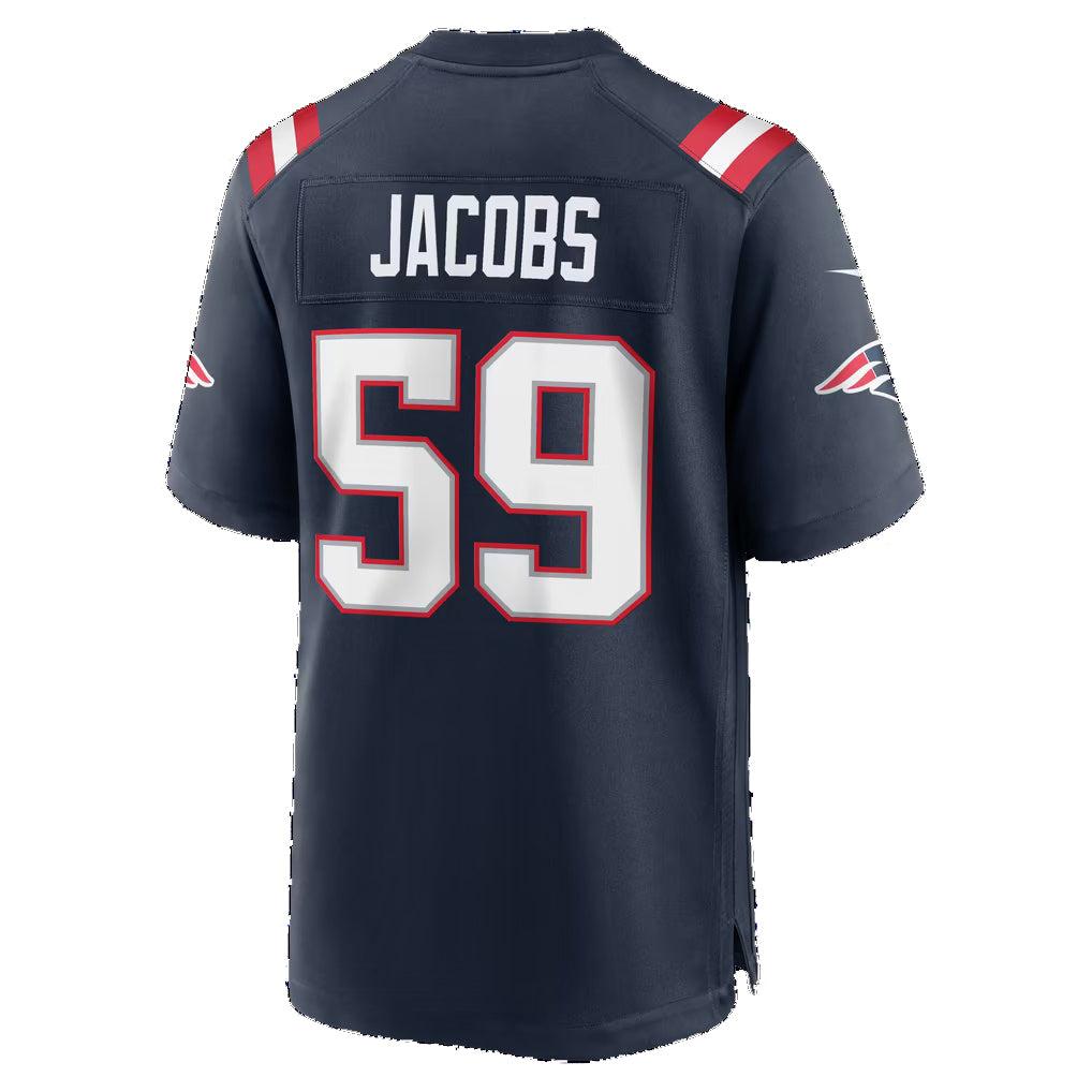 NE.Patriots #59 Khalil Jacobs Navy Team Game Football jersey Tomch