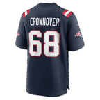 NE.Patriots #68 Dametrious Crownover Navy Team Game Football jersey Tomch