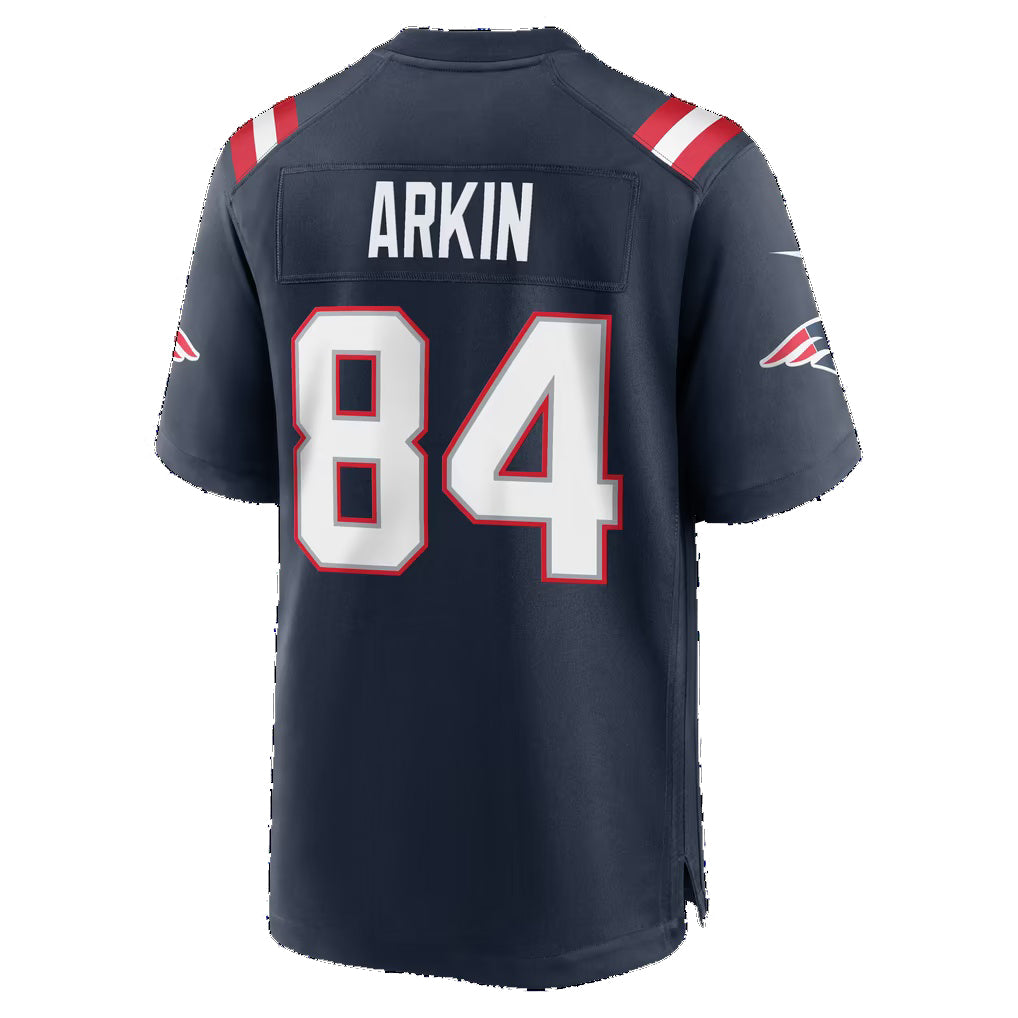 NE.Patriots #84 Tanner Arkin Navy Team Game Football jersey Tomch