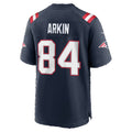 NE.Patriots #84 Tanner Arkin Navy Team Game Football jersey Tomch