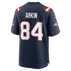 NE.Patriots #84 Tanner Arkin Navy Team Game Football jersey Tomch