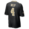 NO.Saints #4 Oscar Delp Black Team Game Football jersey Tomch