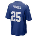 NY.Giants #25 Jason Pinnock Royal Team Game Football jersey Tomch