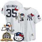 New York Yankees #35 Cody Bellinger Stripes White Tomch Meow KT 2026 Vapor Limited All Stitched Jersey