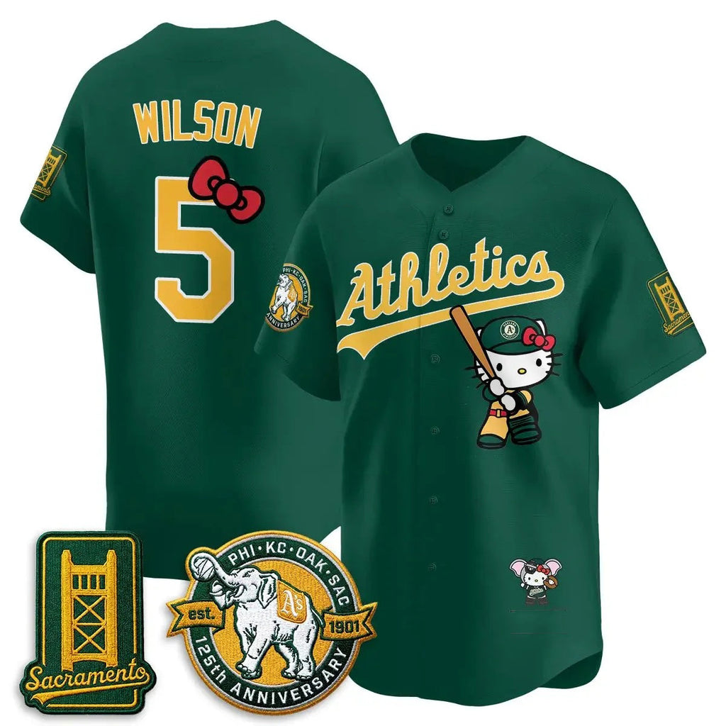 Oakland Athletics #5 Jacob Wilson Green Tomch Meow KT 2026 Vapor Limited Stitched Jersey