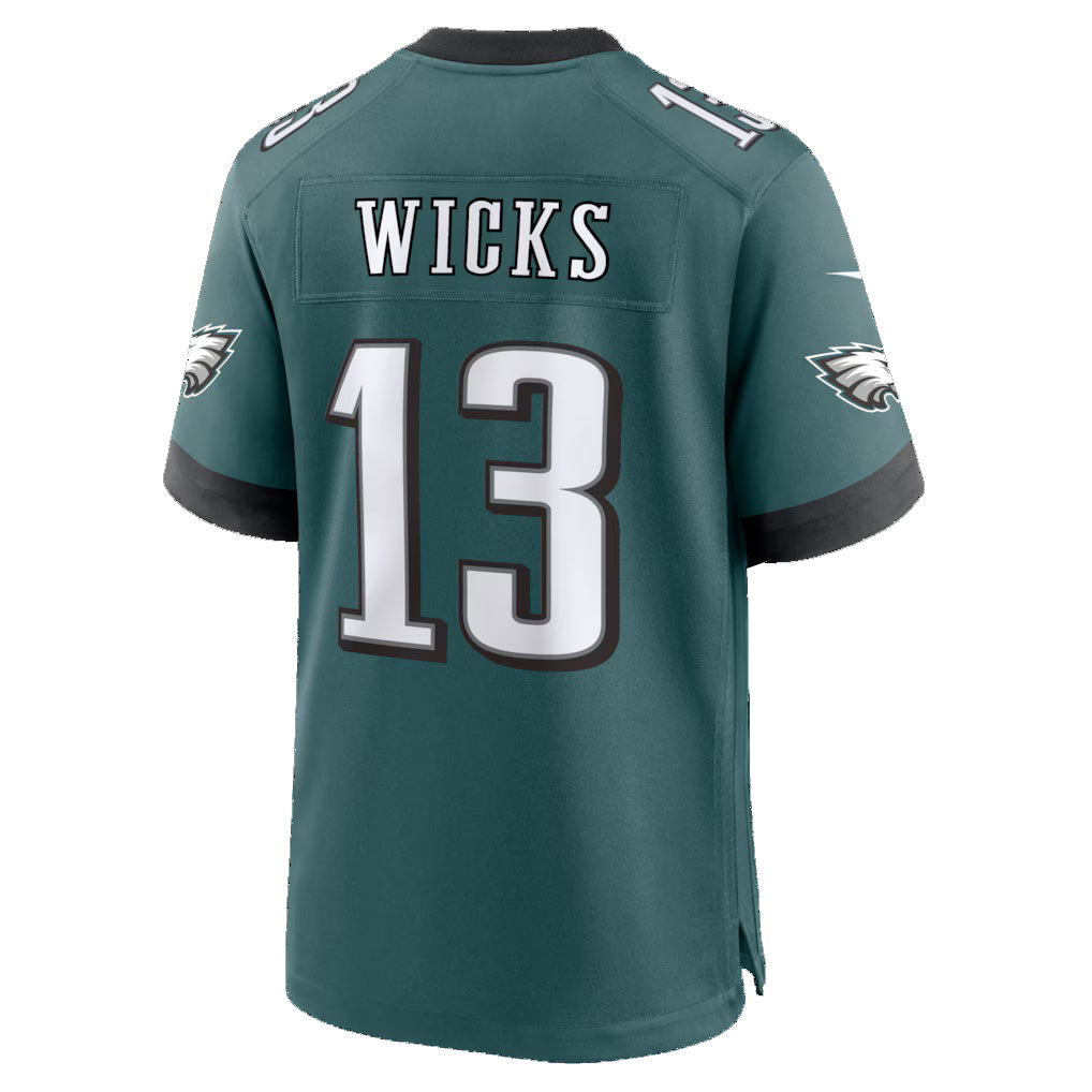 P.Eagles #13 Dontayvion Wicks Midnight Green Team Game Jersey Tomch