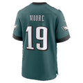P.Eagles #19 Elijah Moore Midnight Green Team Game Football jersey Tomch