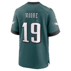 P.Eagles #19 Elijah Moore Midnight Green Team Game Football jersey Tomch