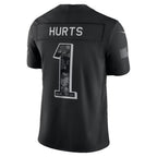 P.Eagles #1 Jalen Hurts Black 2026 Salute to Service Stitched Limited Football jersey Tomch
