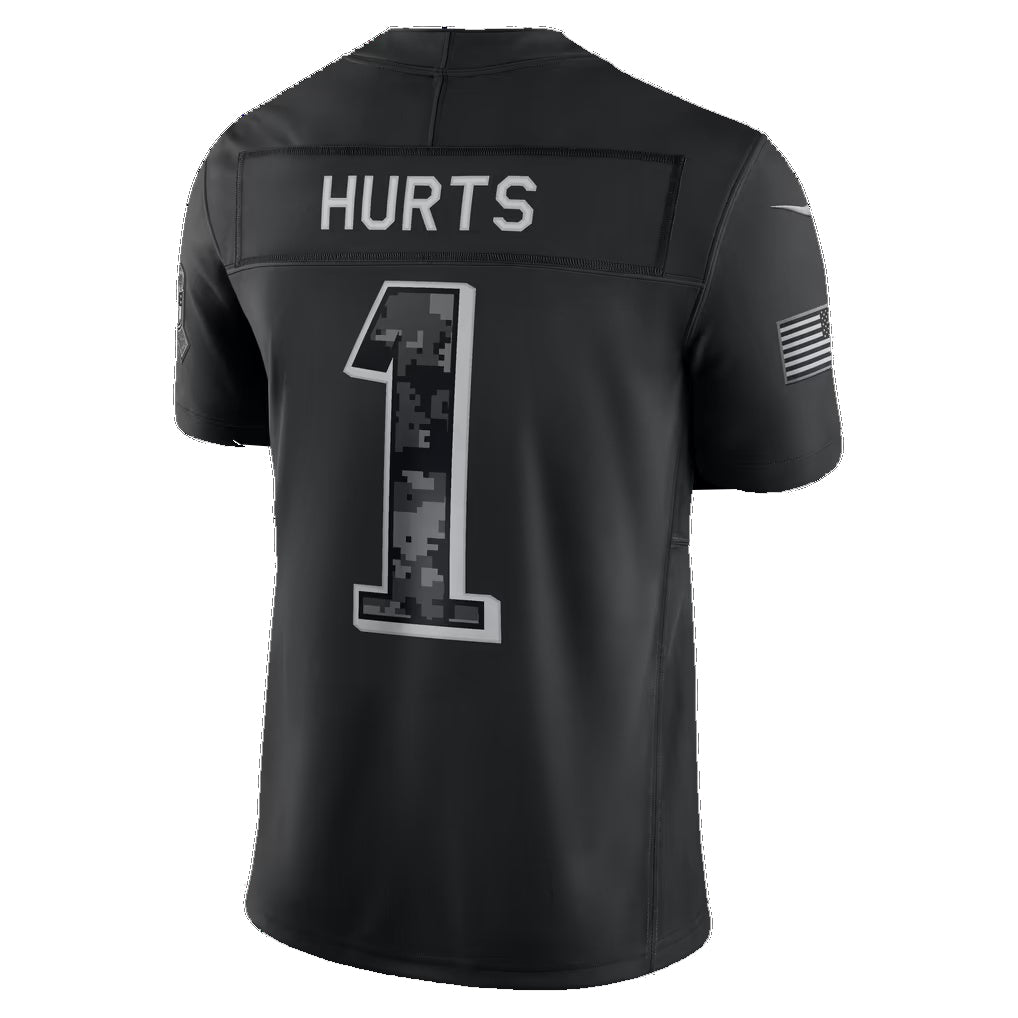 P.Eagles #1 Jalen Hurts Black 2026 Salute to Service Stitched Limited Football jersey Tomch