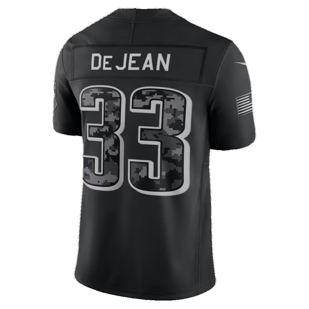 P.Eagles #33 Cooper DeJean Black 2026 Salute to Service Stitched Limited Football jersey Tomch