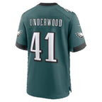 P.Eagles #41 Rocco Underwood Midnight Green Team Game Football jersey Tomch