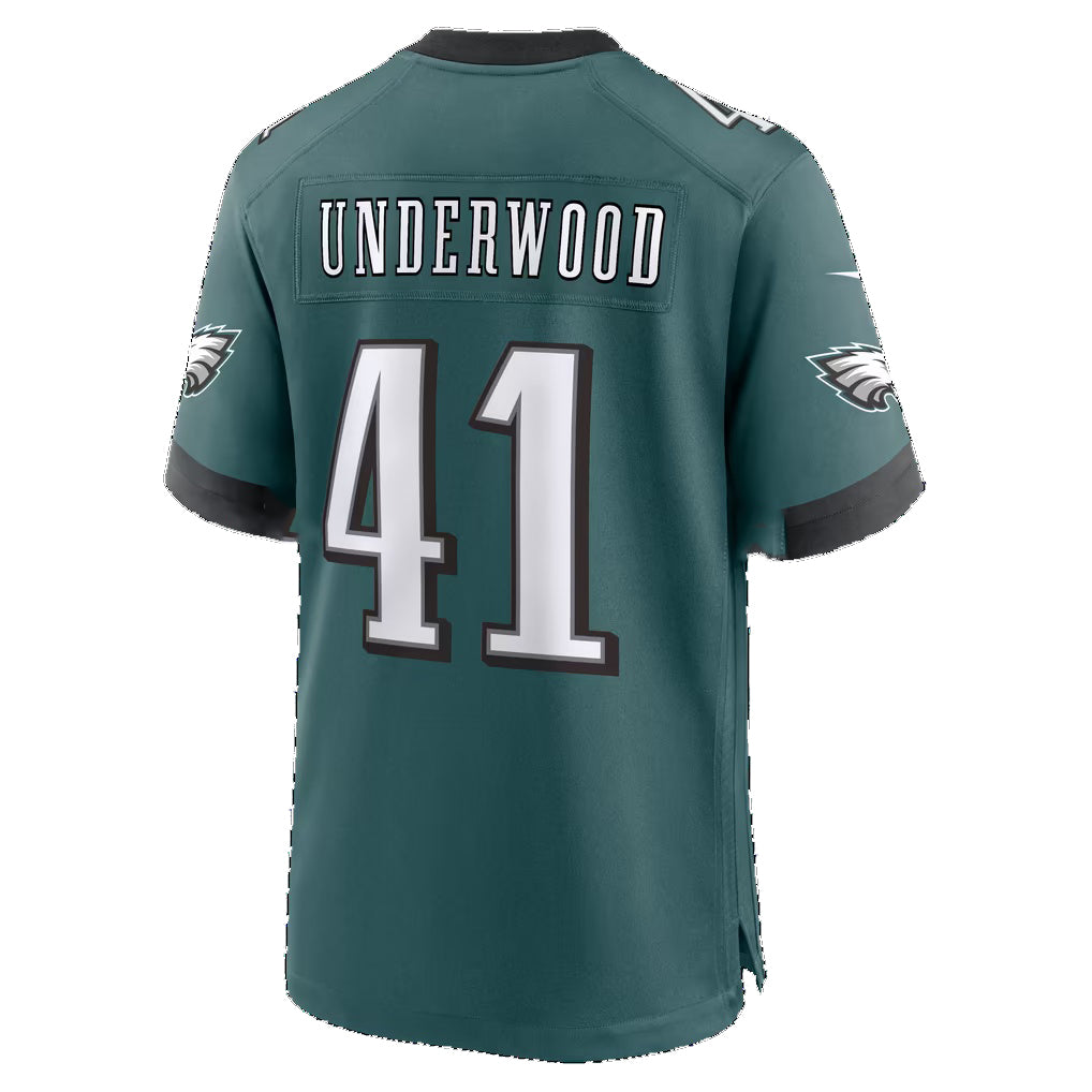 P.Eagles #41 Rocco Underwood Midnight Green Team Game Football jersey Tomch