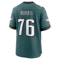 P.Eagles #76 Micah Morris Midnight Green Team Game Football jersey Tomch