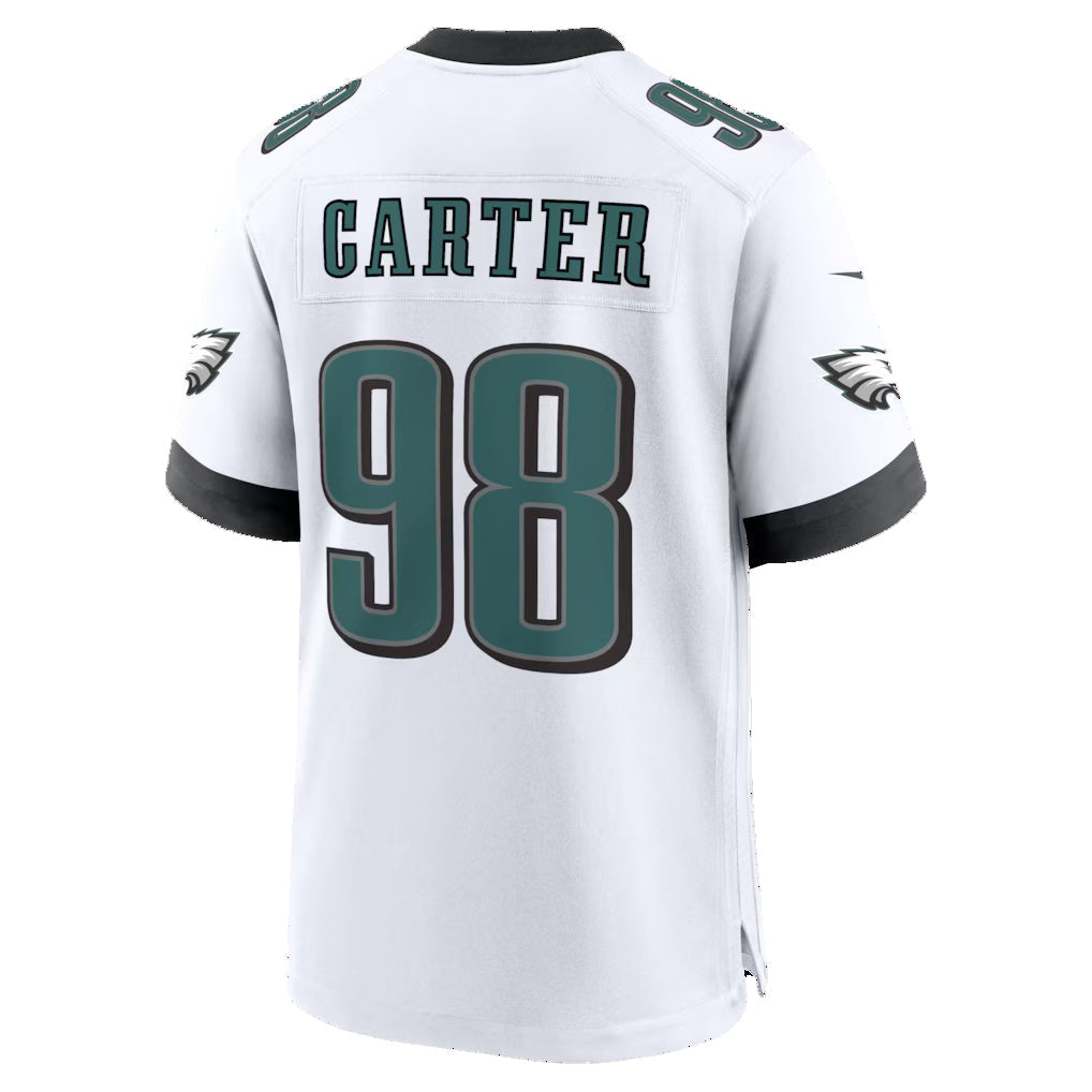 P.Eagles #98 Jalen Carter White Game Jersey Tomch