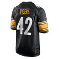 P.Steelers #42 Car'lin Vigers Black Team Game Football jersey Tomch