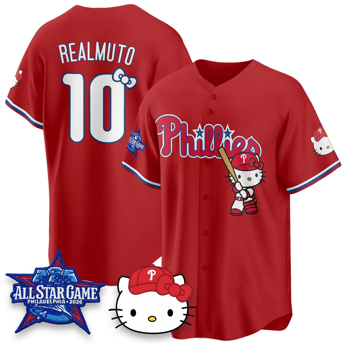 Philadelphia Phillies #10 J.T. Realmuto Red Tomch Meow KT Vapor Limited V2 Stitched Jersey