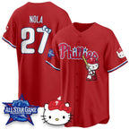 Philadelphia Phillies #27 Aaron Nola Red Tomch Meow KT Vapor Limited V2 Stitched Jersey