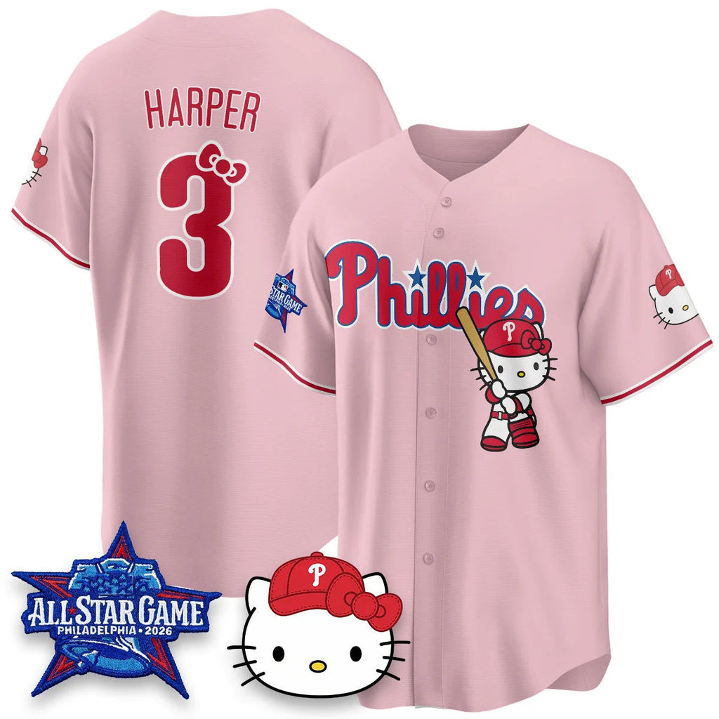 Philadelphia Phillies #3 Bryce Harper Pink Tomch Meow KT Vapor Limited V2 Stitched Jersey