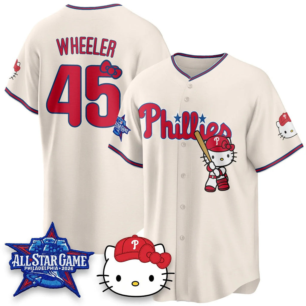 Philadelphia Phillies #45 Zack Wheeler Cream Tomch Meow KT Vapor Limited V2 Stitched Jersey