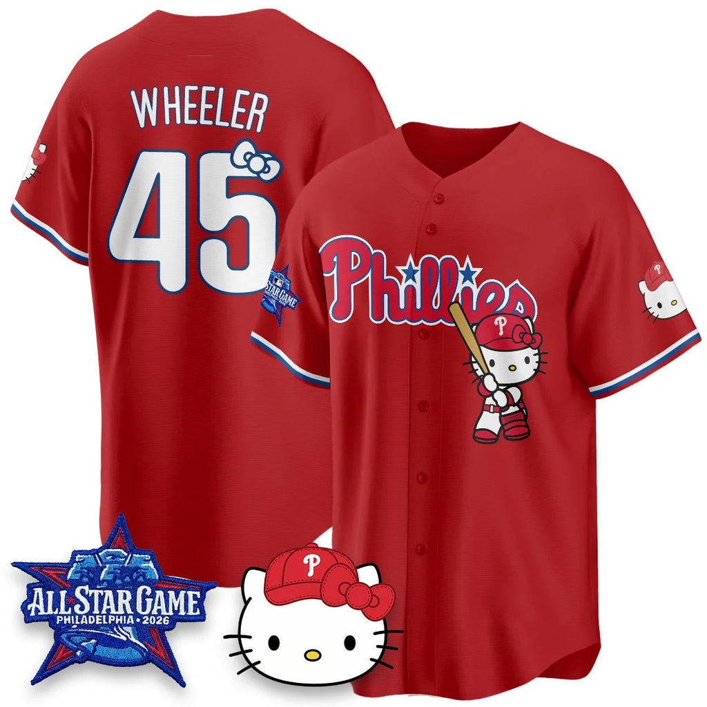 Philadelphia Phillies #45 Zack Wheeler Red Tomch Meow KT Vapor Limited V2 Stitched Jersey