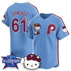 Philadelphia Phillies #61 Cristopher S¨¢nchez Light Blue Tomch Meow KT Vapor Limited V2 Stitched Jersey