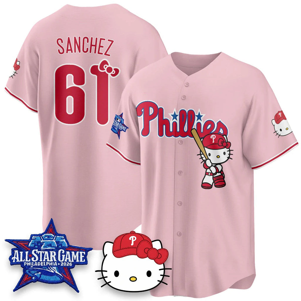 Philadelphia Phillies #61 Cristopher S¨¢nchez Pink Tomch Meow KT Vapor Limited V2 Stitched Jersey