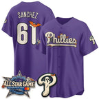 Philadelphia Phillies #61 Cristopher S¨¢nchez Purple Tomch Halloween 2026 Vapor Limited Stitched Jersey