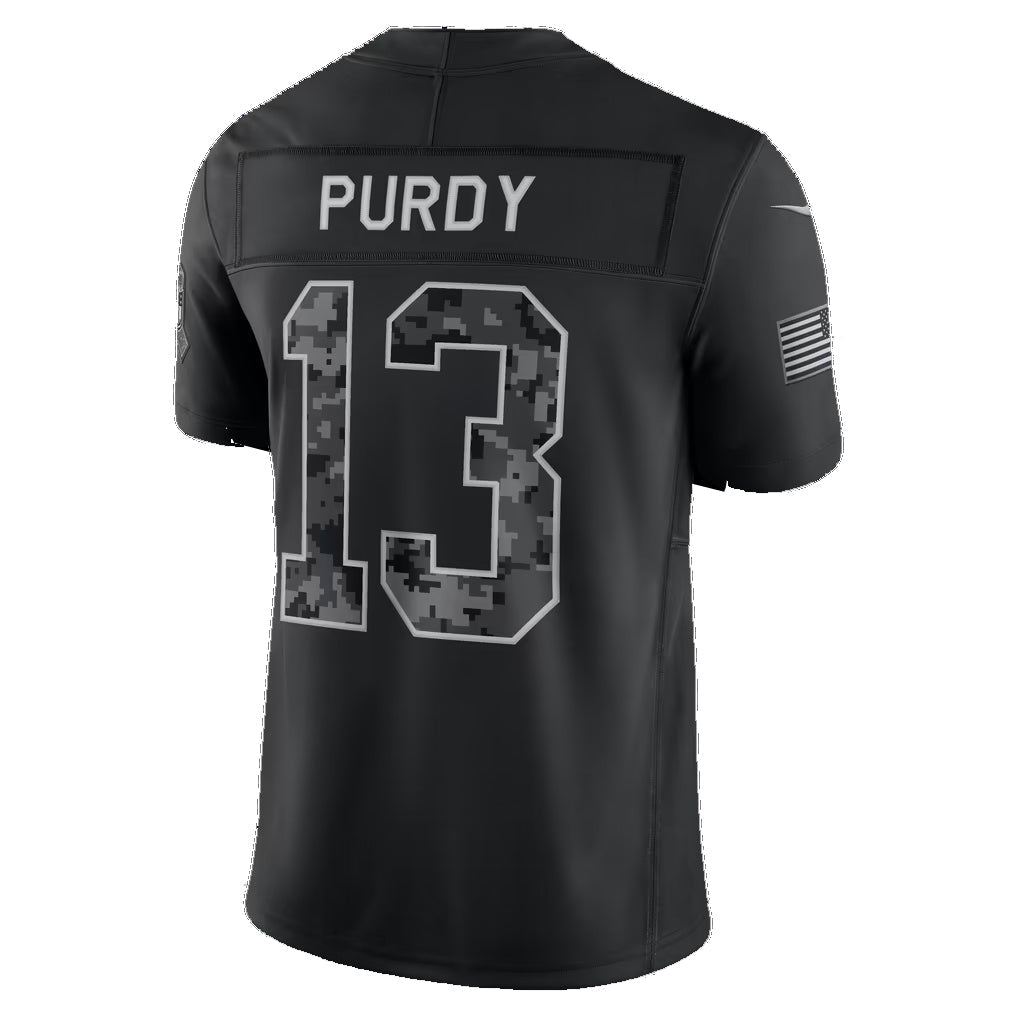 SF.49ers #13 Brock Purdy Black 2026 Salute to Service Stitched Limited Football jersey Tomch