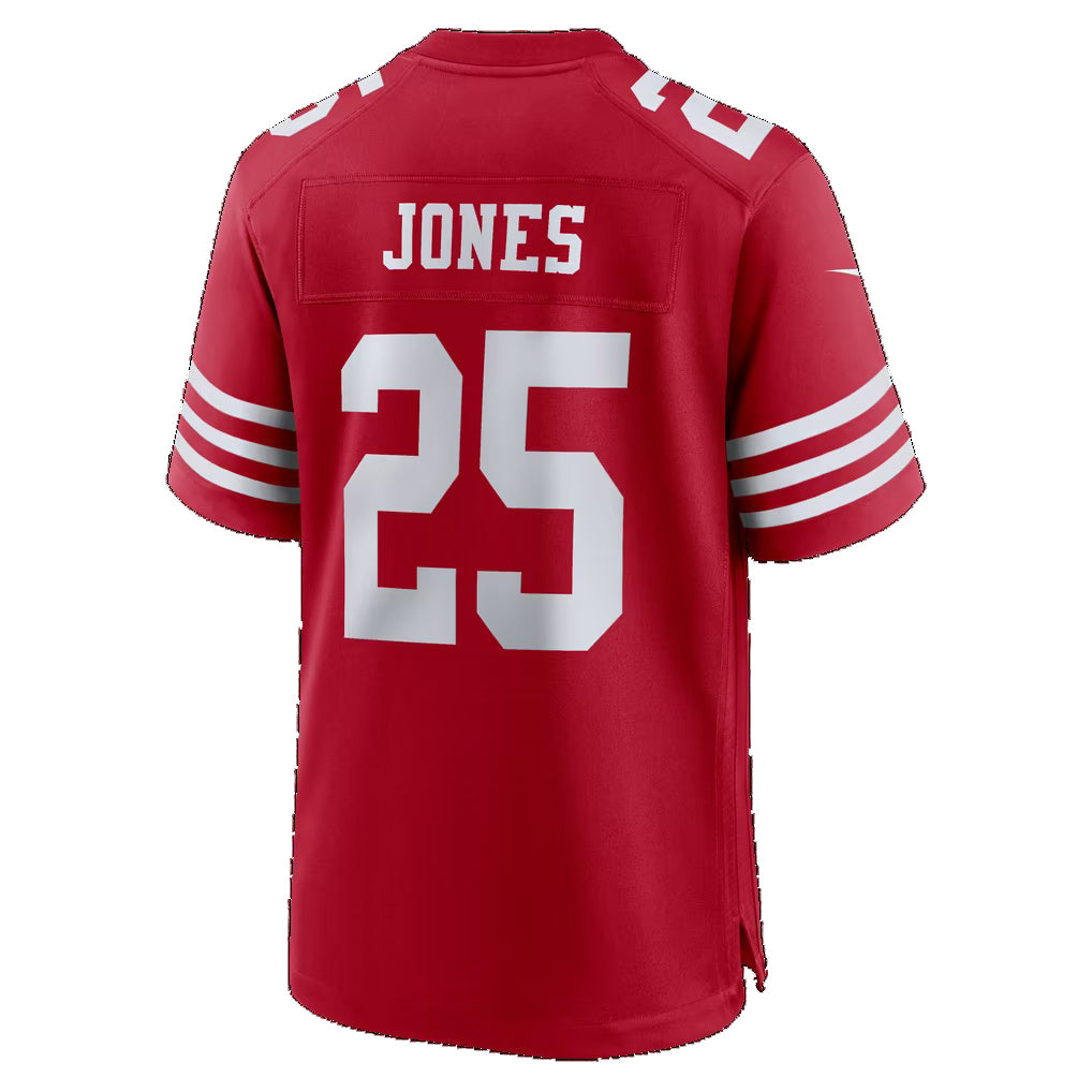 SF.49ers #25 Jack Jones Scarlet Team Game Football jersey Tomch