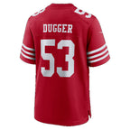 SF.49ers #53 Jaden Dugger Scarlet Team Game Football jersey Tomch