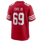 SF.49ers #69 Enrique Cruz Jr. Scarlet Team Game Football jersey Tomch