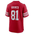 SF.49ers #81 Wesley Grimes Scarlet Team Game Football jersey Tomch