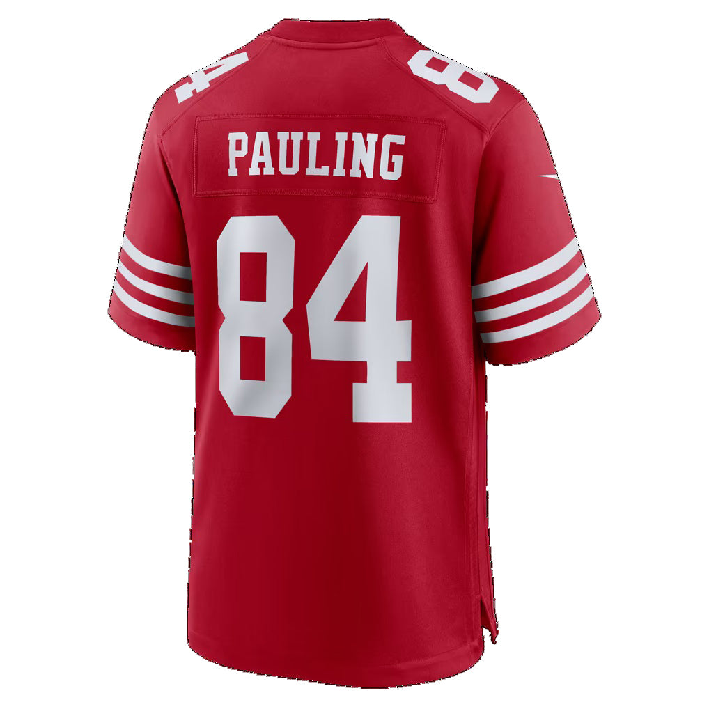 SF.49ers #84 Will Pauling Scarlet Team Game Football jersey Tomch