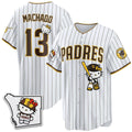 San Diego Padres #13 Manny Machado Pinstripe White Tomch Meow KT Vapor Limited All V2 Stitched Jersey