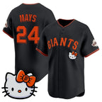 San Francisco Giant #24 Willie Mays Black Tomch Meow KT Vapor Premier Limited All Stitched Jersey