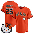 San Francisco Giant #25 Barry Bonds Orange Tomch Meow KT Vapor Premier Limited All Stitched Jersey