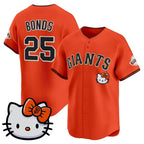 San Francisco Giant #25 Barry Bonds Orange Tomch Meow KT Vapor Premier Limited All Stitched Jersey