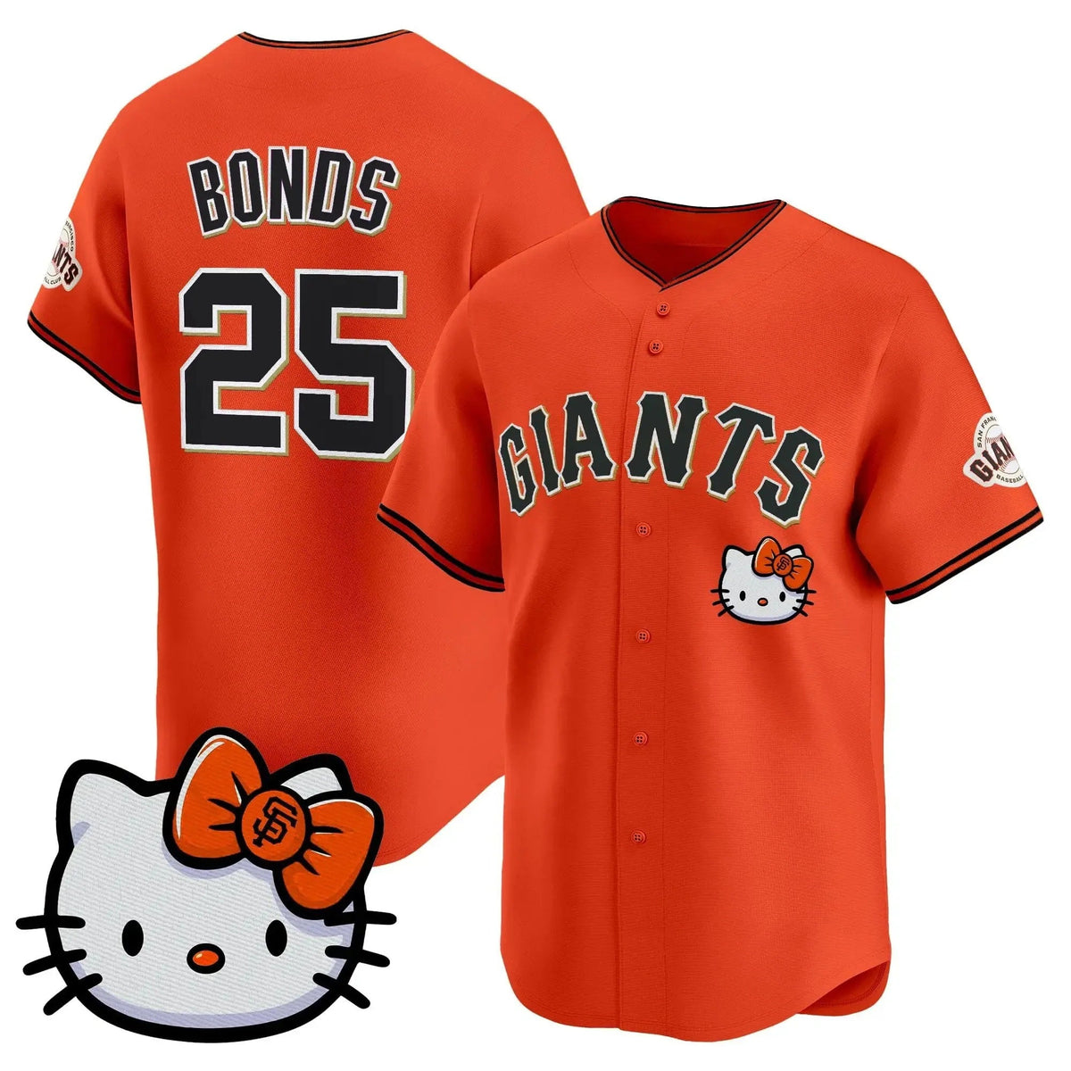 San Francisco Giant #25 Barry Bonds Orange Tomch Meow KT Vapor Premier Limited All Stitched Jersey