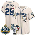 Seattle Mariners #29 Cal Raleigh Meow KT Night Cream Tomch Limited Jersey - All Stitched V2