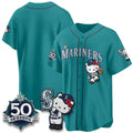 Seattle Mariners Meow KT Night Aqua Tomch Limited Jersey - All Stitched V2