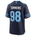 T.Titans #98 Jeffery Simmons Navy 2026 Rivalries Collection Game Jersey Tomch