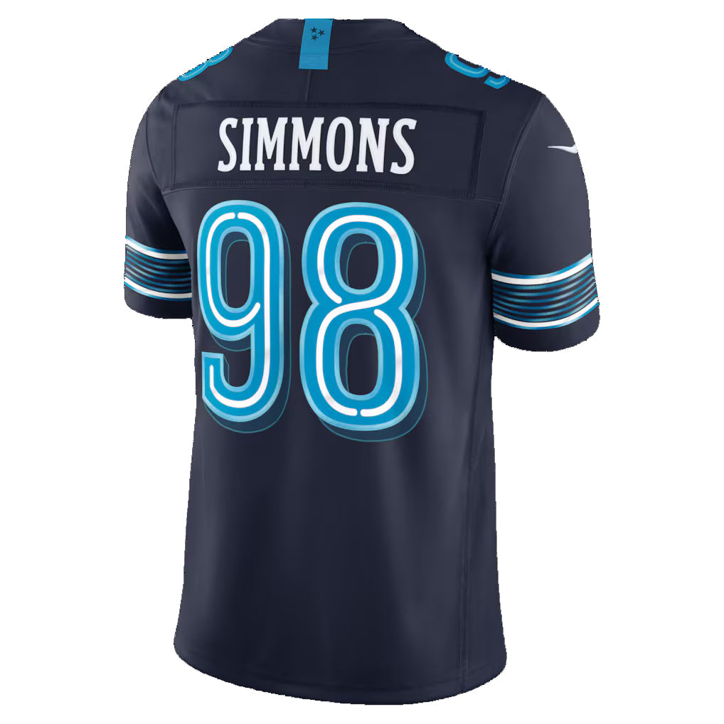 T.Titans #98 Jeffery Simmons Navy 2026 Rivalries Collection Stitched Limited Jersey Tomch