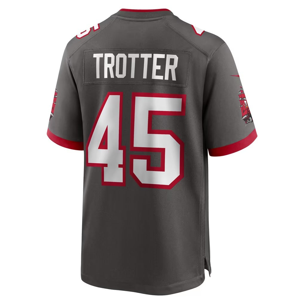 TB.Buccaneers #45 Josiah Trotter Pewter Alternate Game Football jersey Tomch