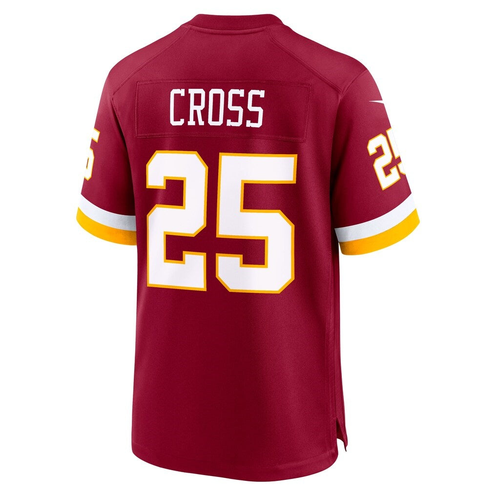 W.Commanders #25 Nick Cross Burgundy Team Game Jersey TOMCH