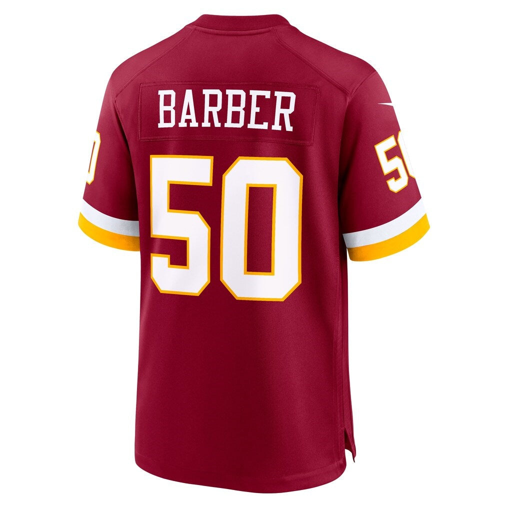 W.Commanders #50 Ricky Barber Burgundy Team Game Jersey TOMCH