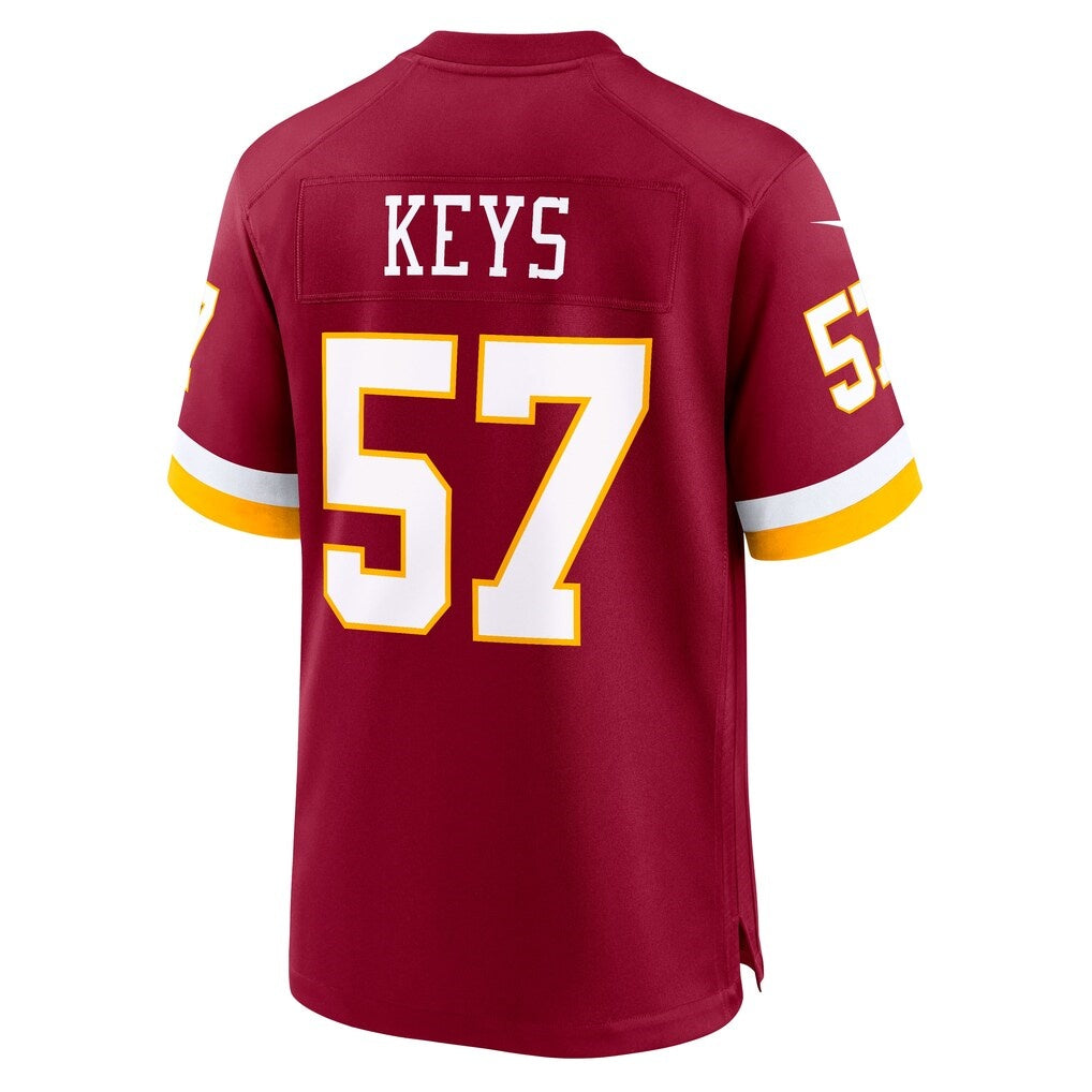 W.Commanders #57 Austin Keys Burgundy Team Game Jersey TOMCH